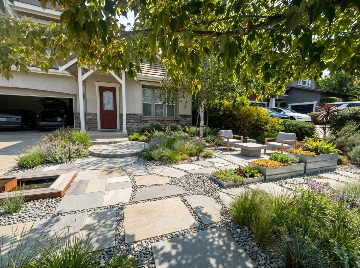 Landscape design in Scandinavian Garden style — Yard by GenRoom AI