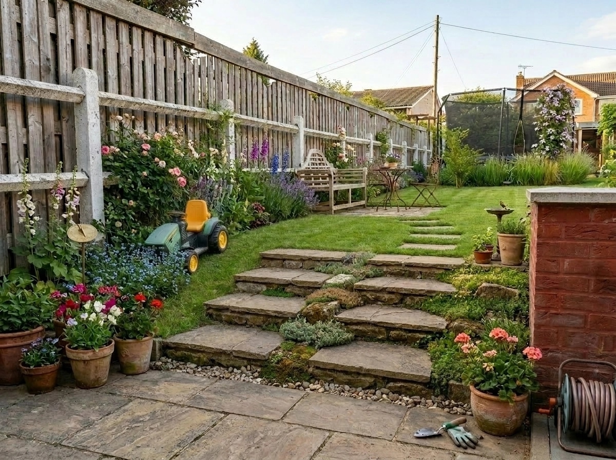 Landscape design in English Cottage Garden style — Yard by GenRoom AI