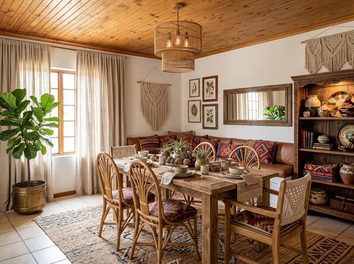 Interior design in Bohemian style — dining_room by GenRoom AI