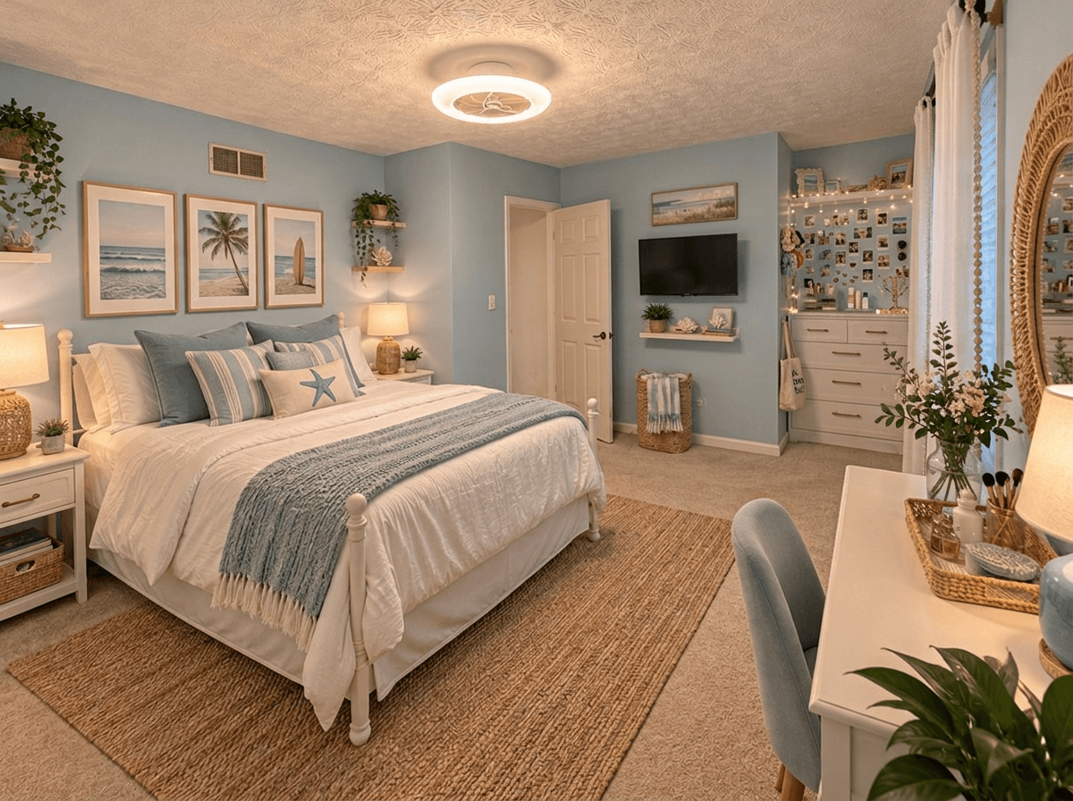 Coastal / Hamptons Bedroom design — interior photo by GenRoom AI