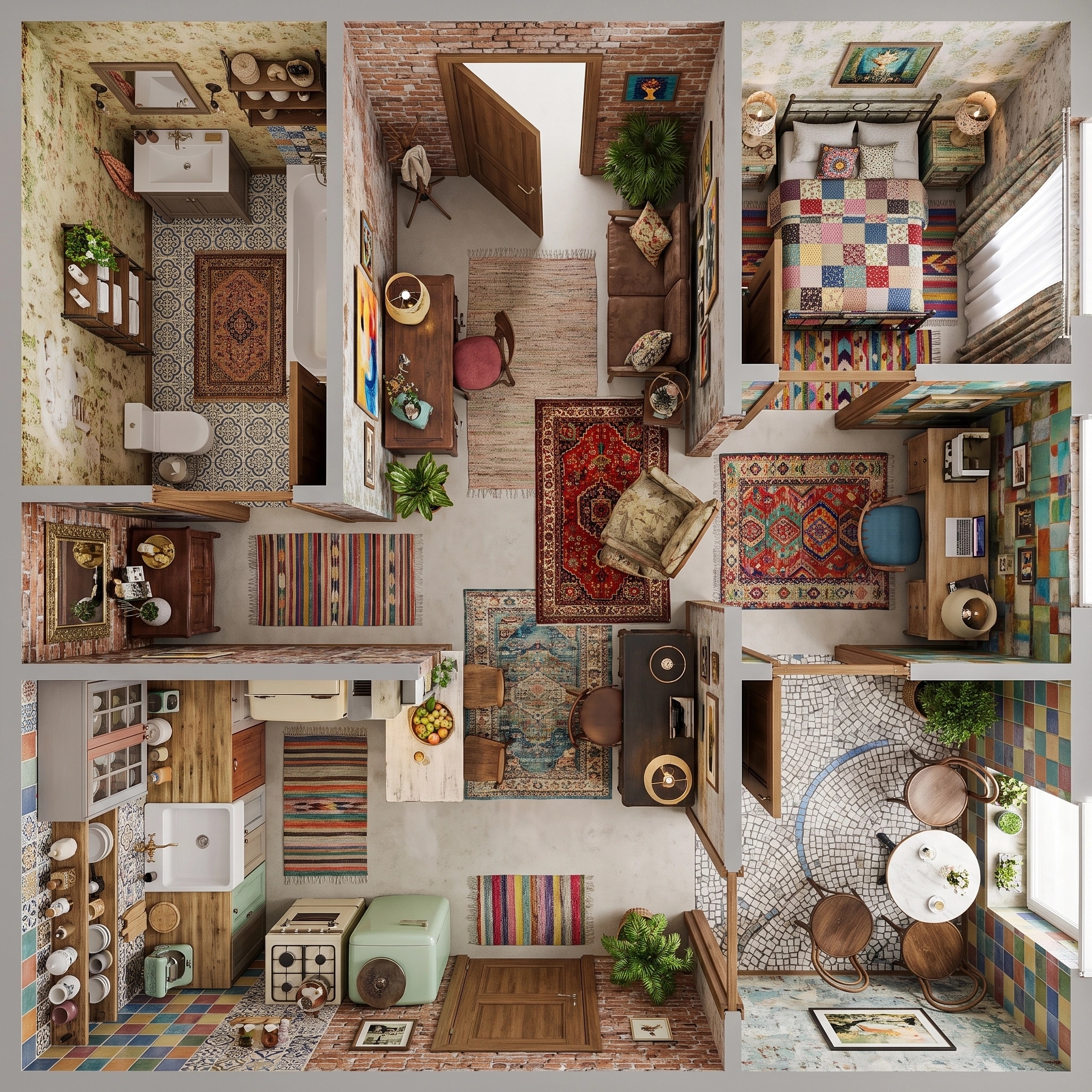 Design d'intérieur en style Eclectic — Salon par GenRoom AI