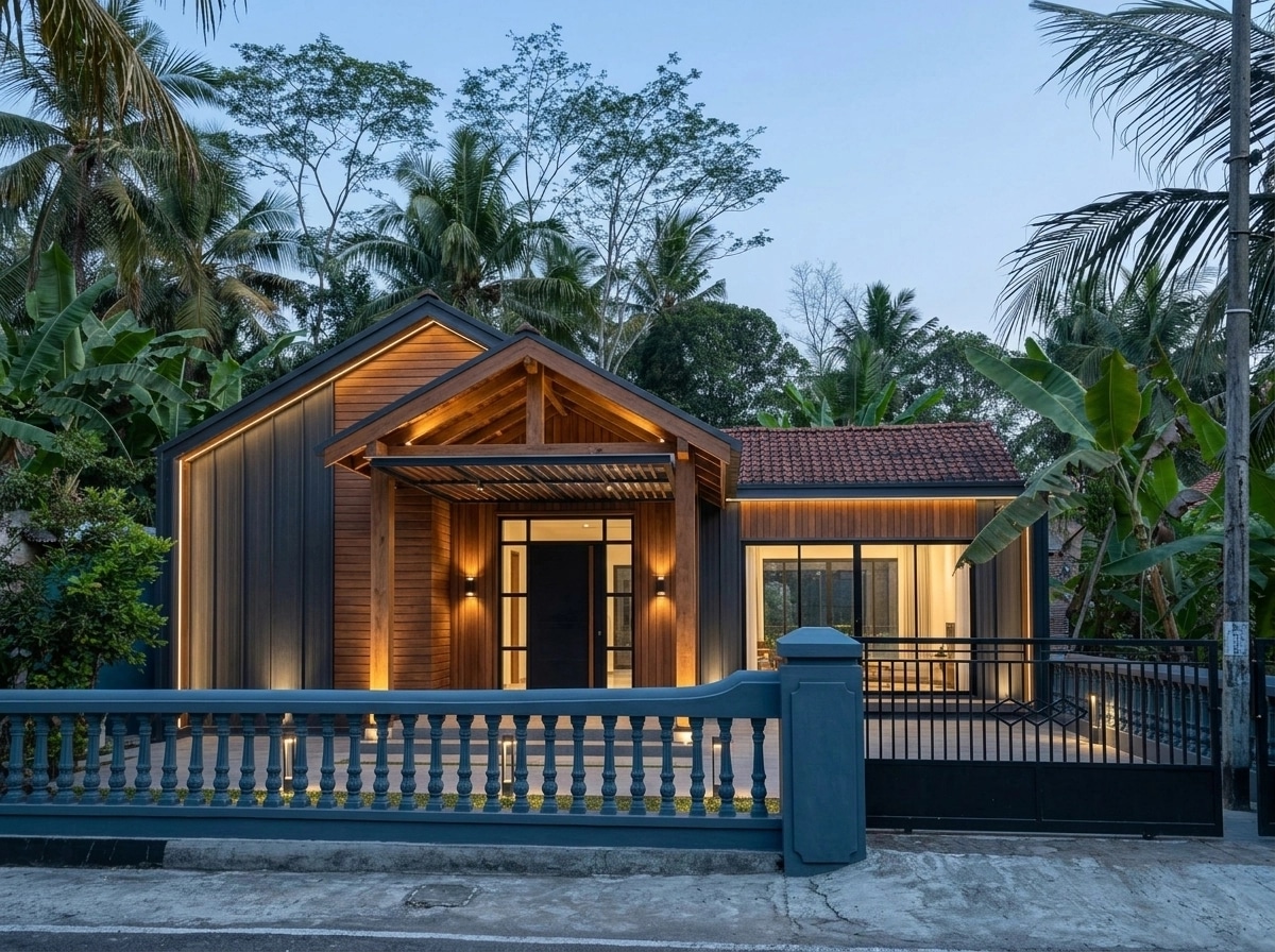 Facade design in Barnhouse Facade style — photo by GenRoom AI