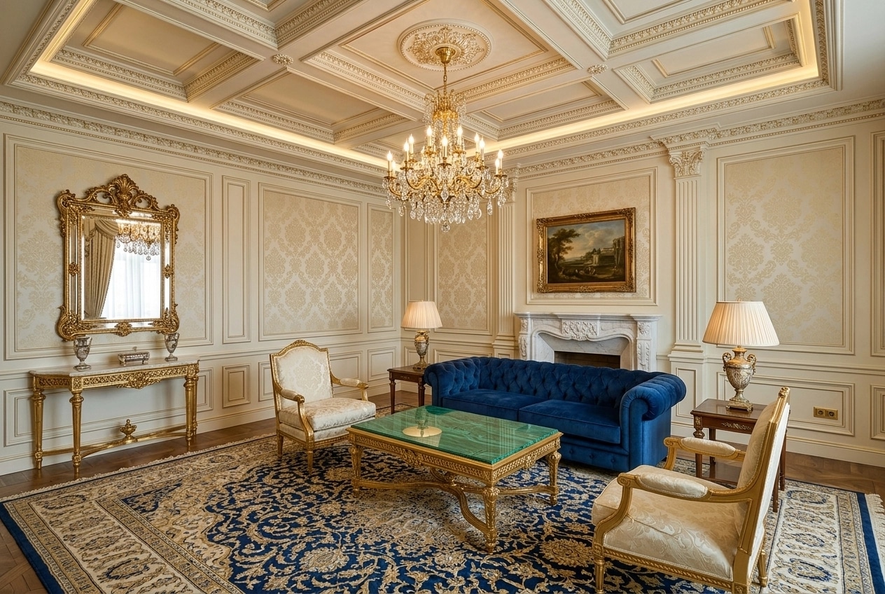 Interior design in Neoclassic style — Living Room by GenRoom AI