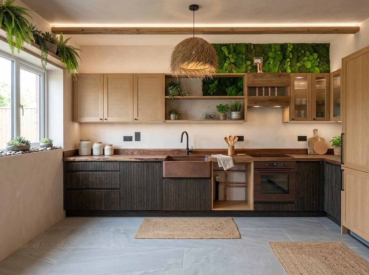 Kitchen interior in Biophilic style — photo by GenRoom AI