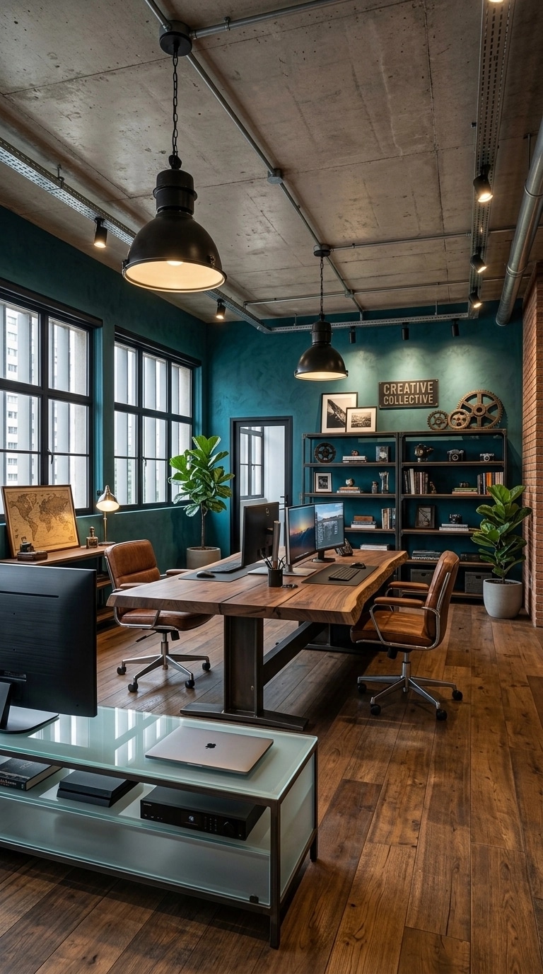Office interior in Loft / Industrial style — photo by GenRoom AI