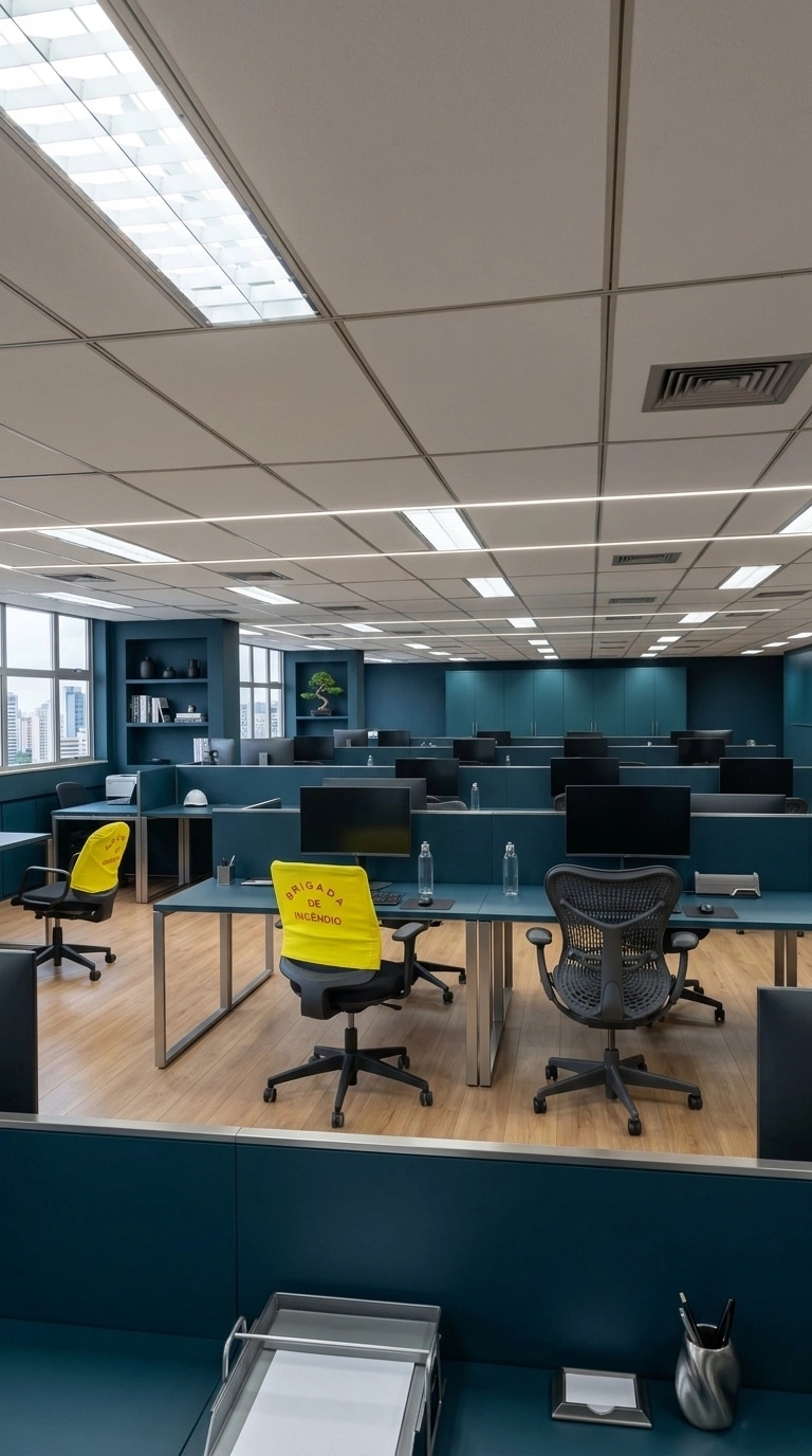 Office interior in Minimalism style — photo by GenRoom AI