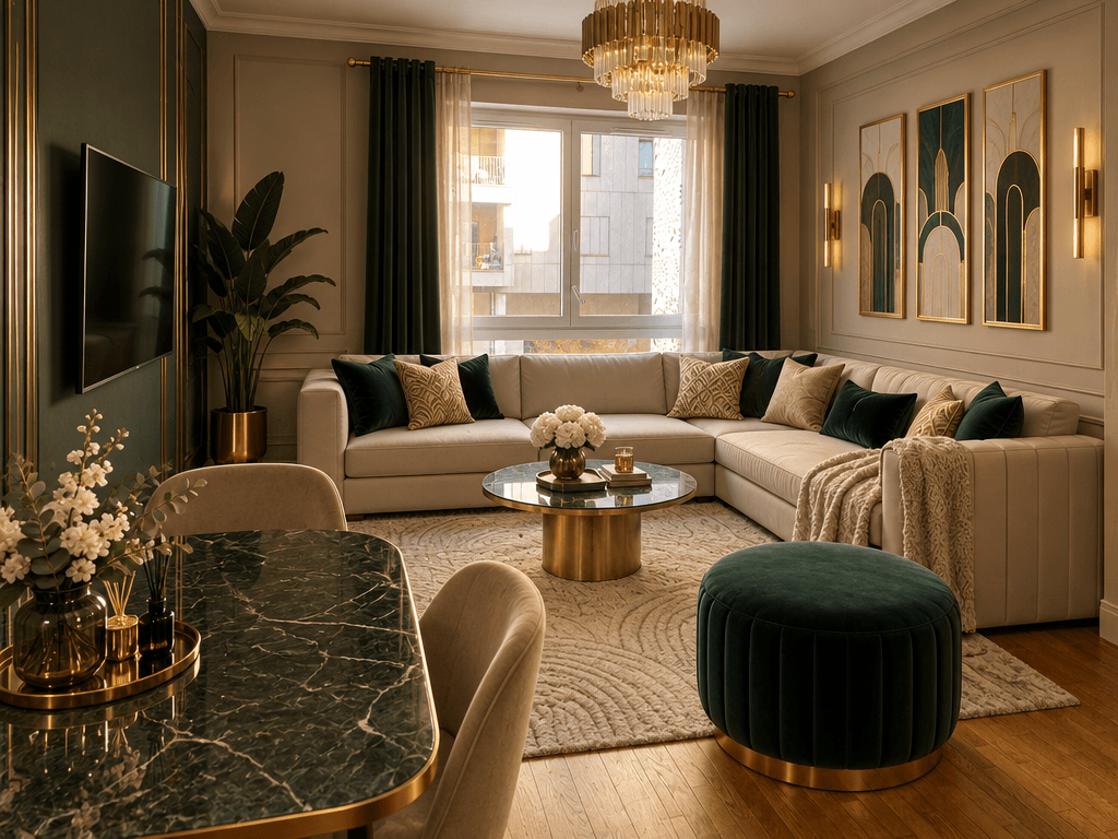 Art Deco Living Room Design: 150 AI Photos