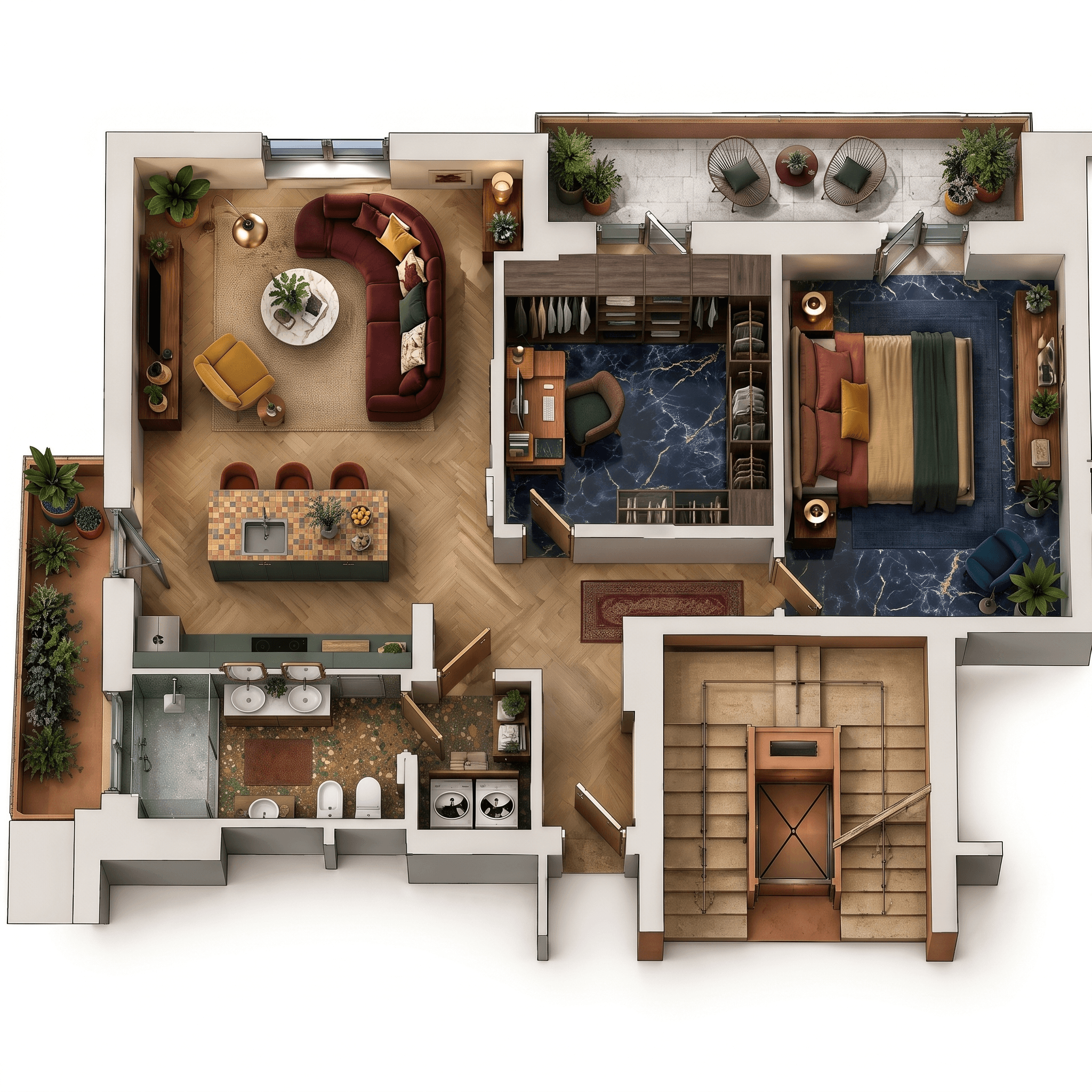 Interior design in Mid-Century Modern style — Living Room by GenRoom AI
