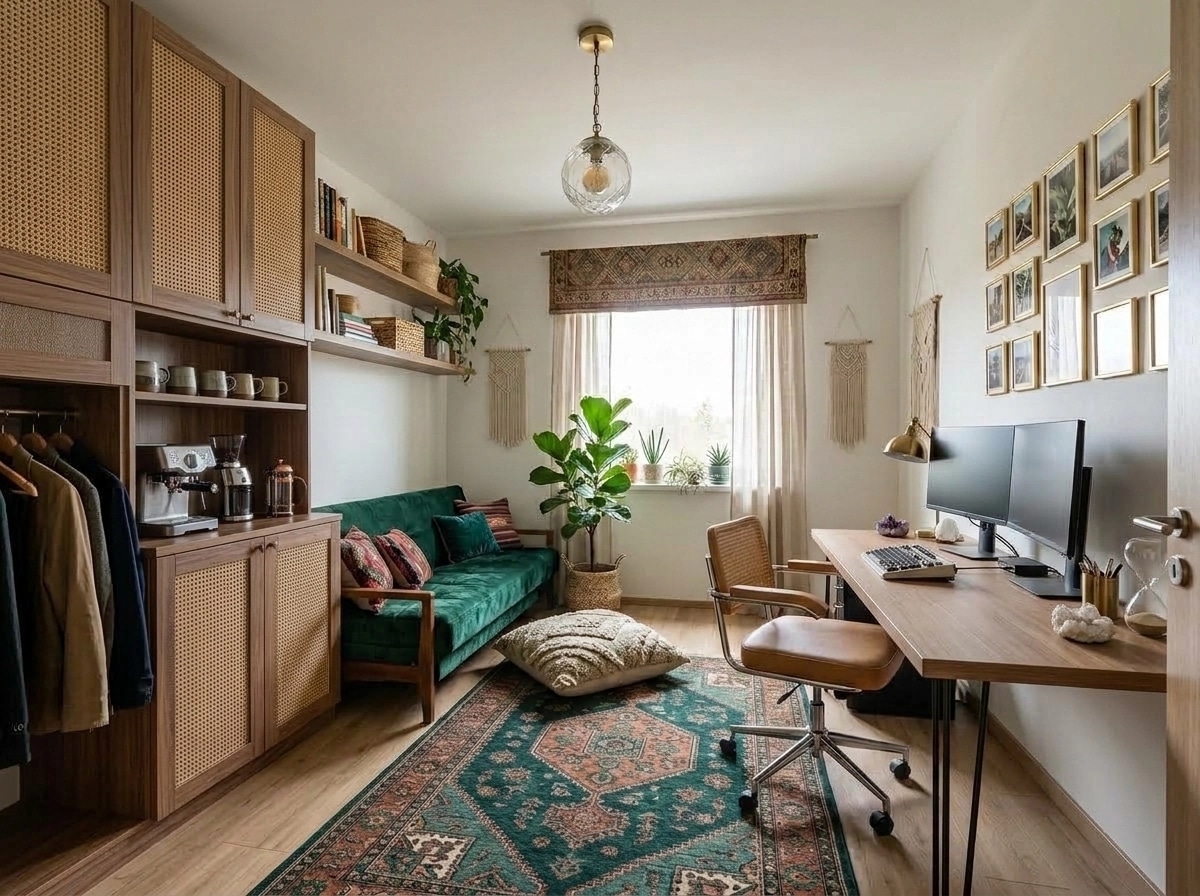 Interior design in Bohemian style — home_office by GenRoom AI