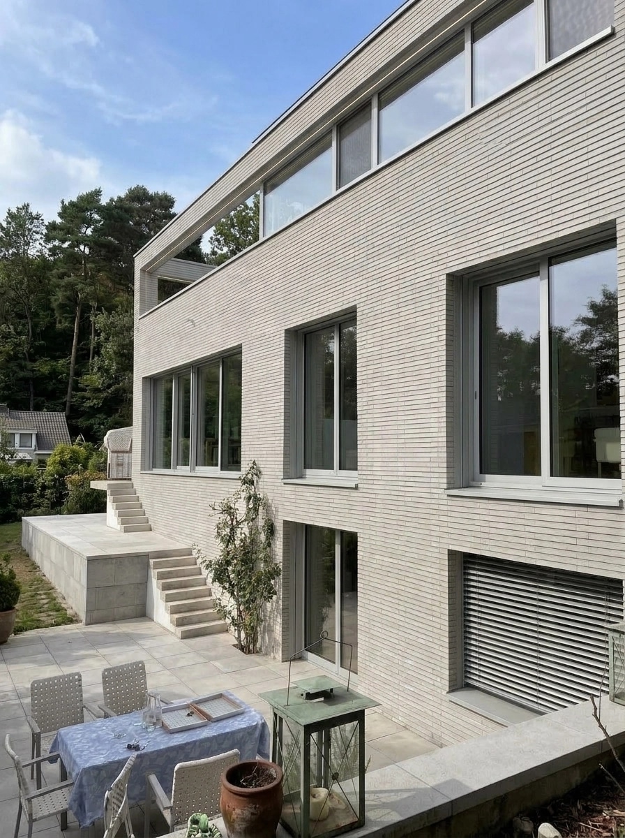 Fasad desain di Minimalist Facade gaya — Fasad oleh GenRoom AI