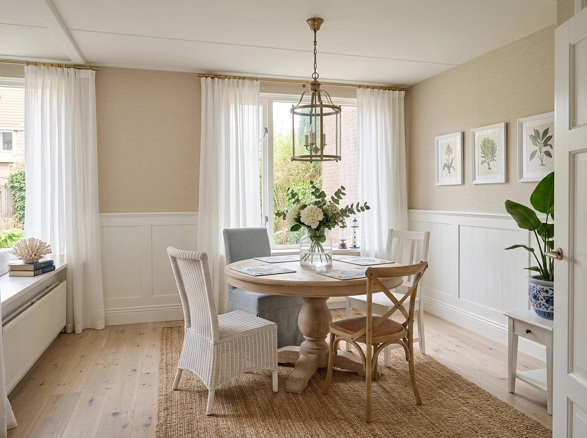 Design de interiores em estilo Coastal / Hamptons — dining_room por GenRoom AI