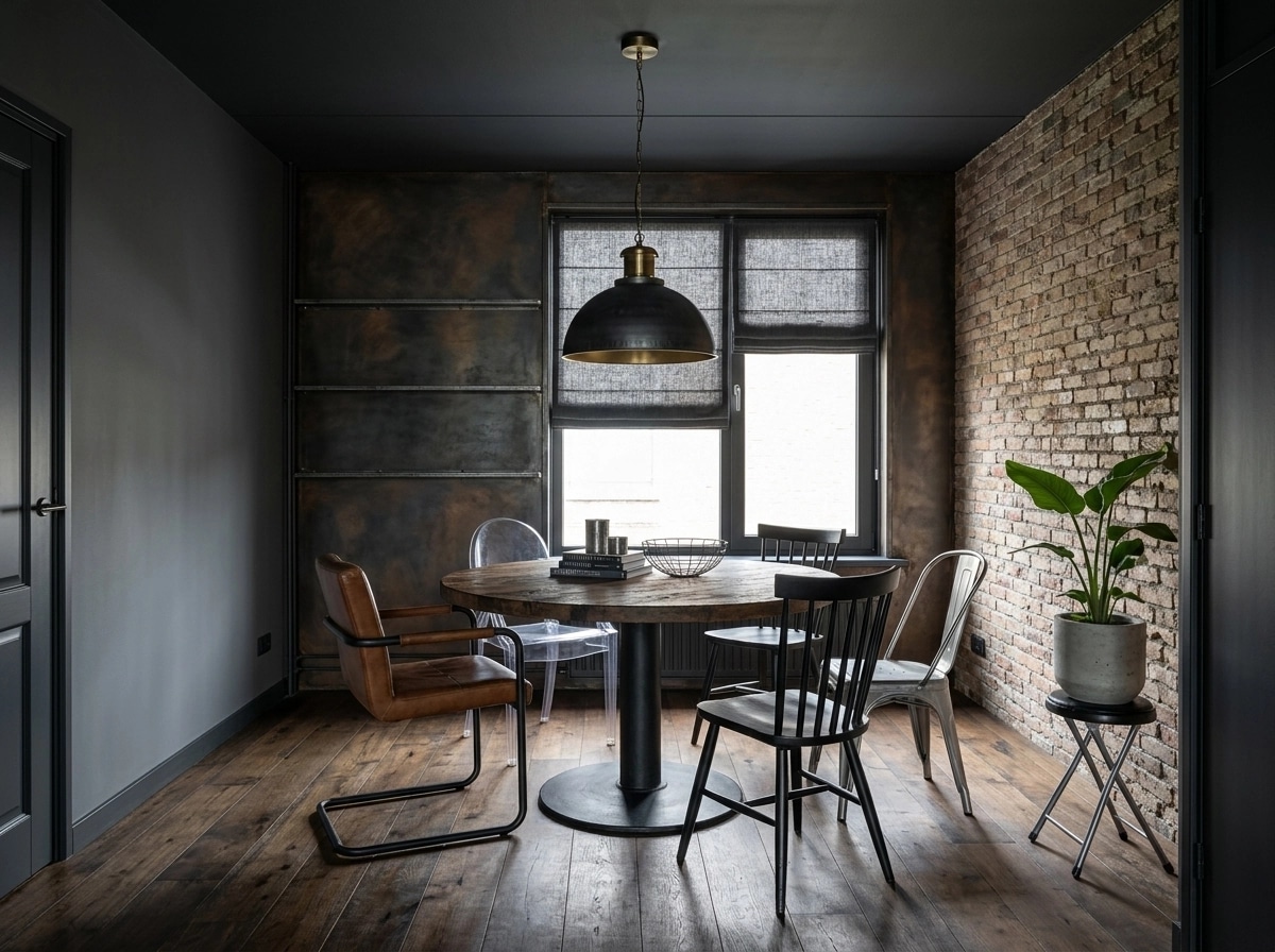 Interior design in Loft / Industrial style — dining_room by GenRoom AI