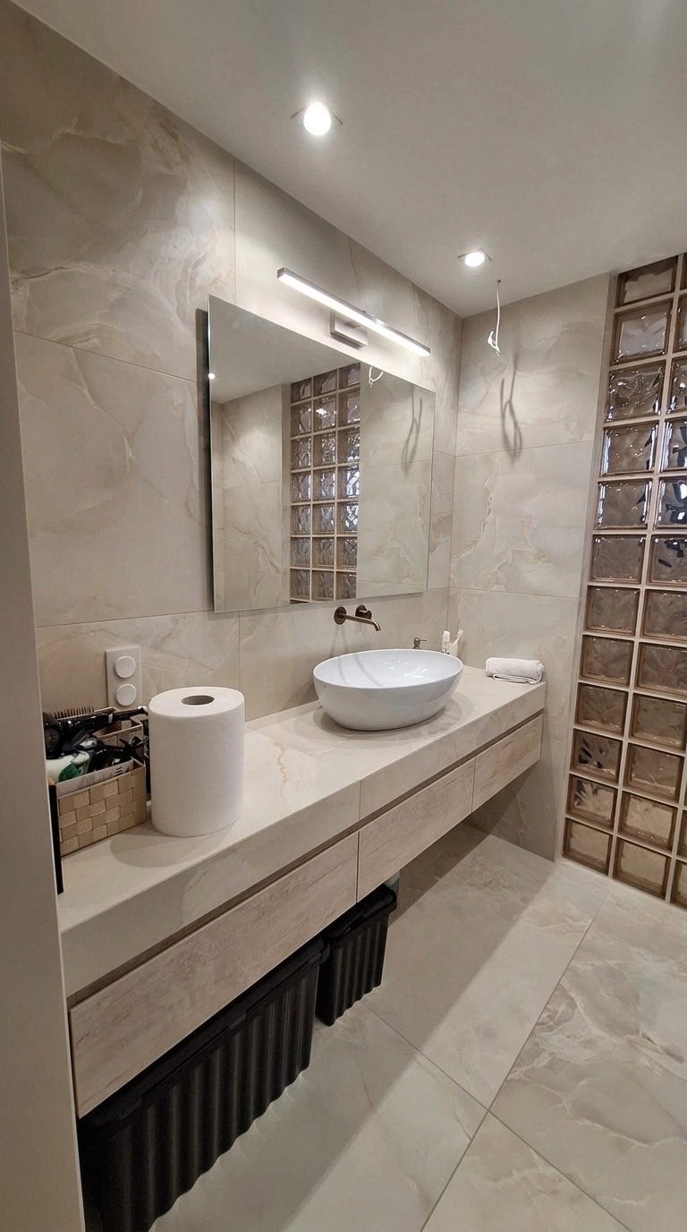Contemporary Bathroom design — interior photo by GenRoom AI