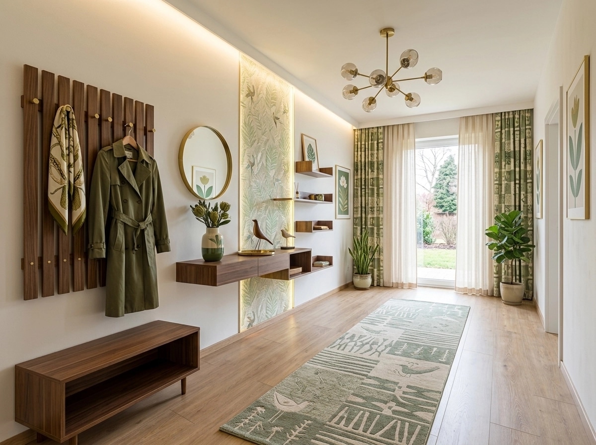 Mid-Century Modern Hallway design — interior photo by GenRoom AI