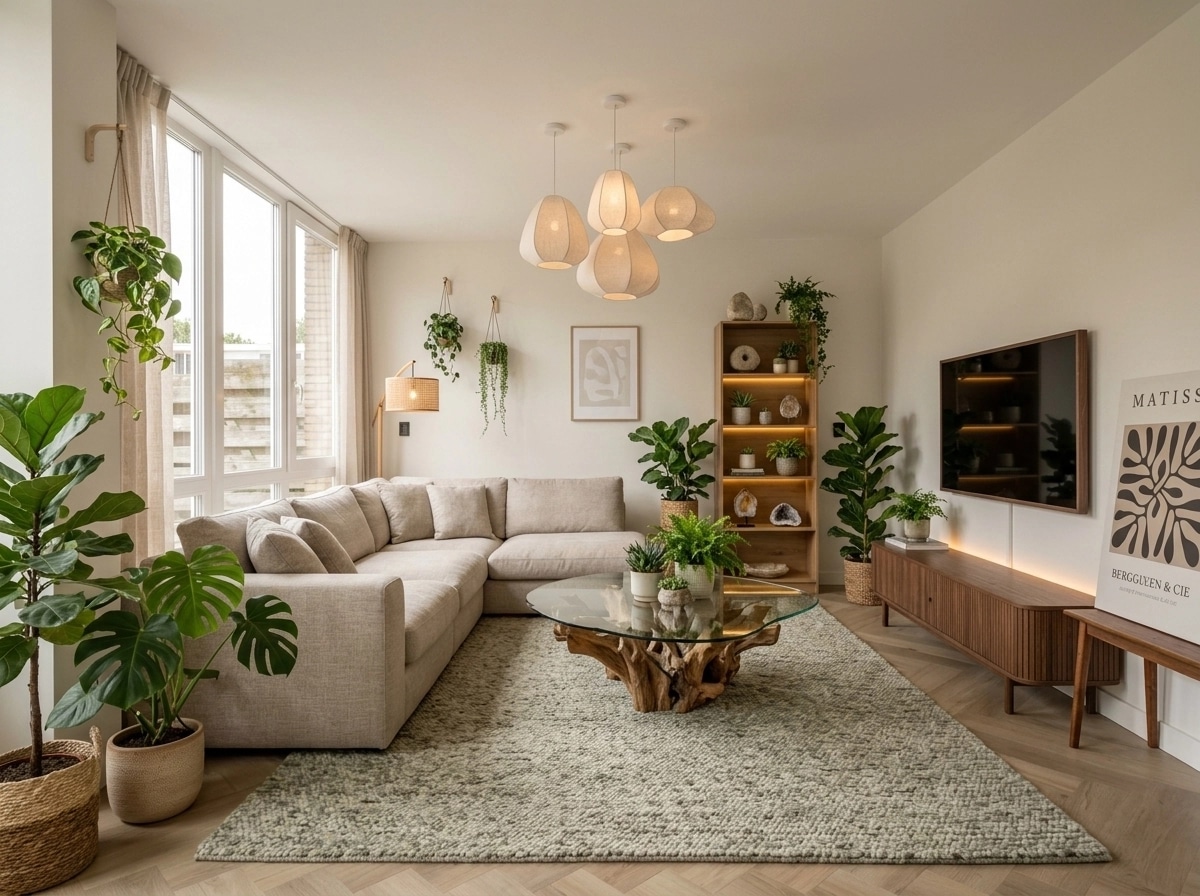 Interior design in Biophilic style — Living Room by GenRoom AI
