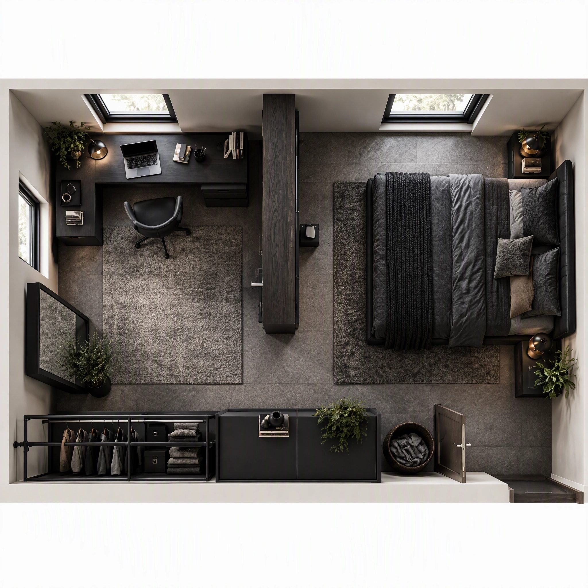 Blacktec Living Room design — interior photo by GenRoom AI