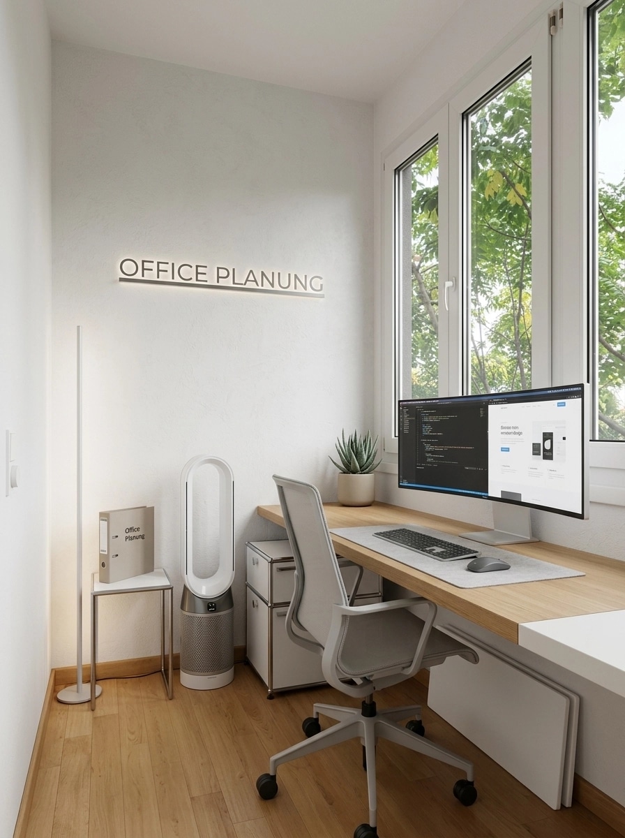 Office interior in Minimalism style — photo by GenRoom AI