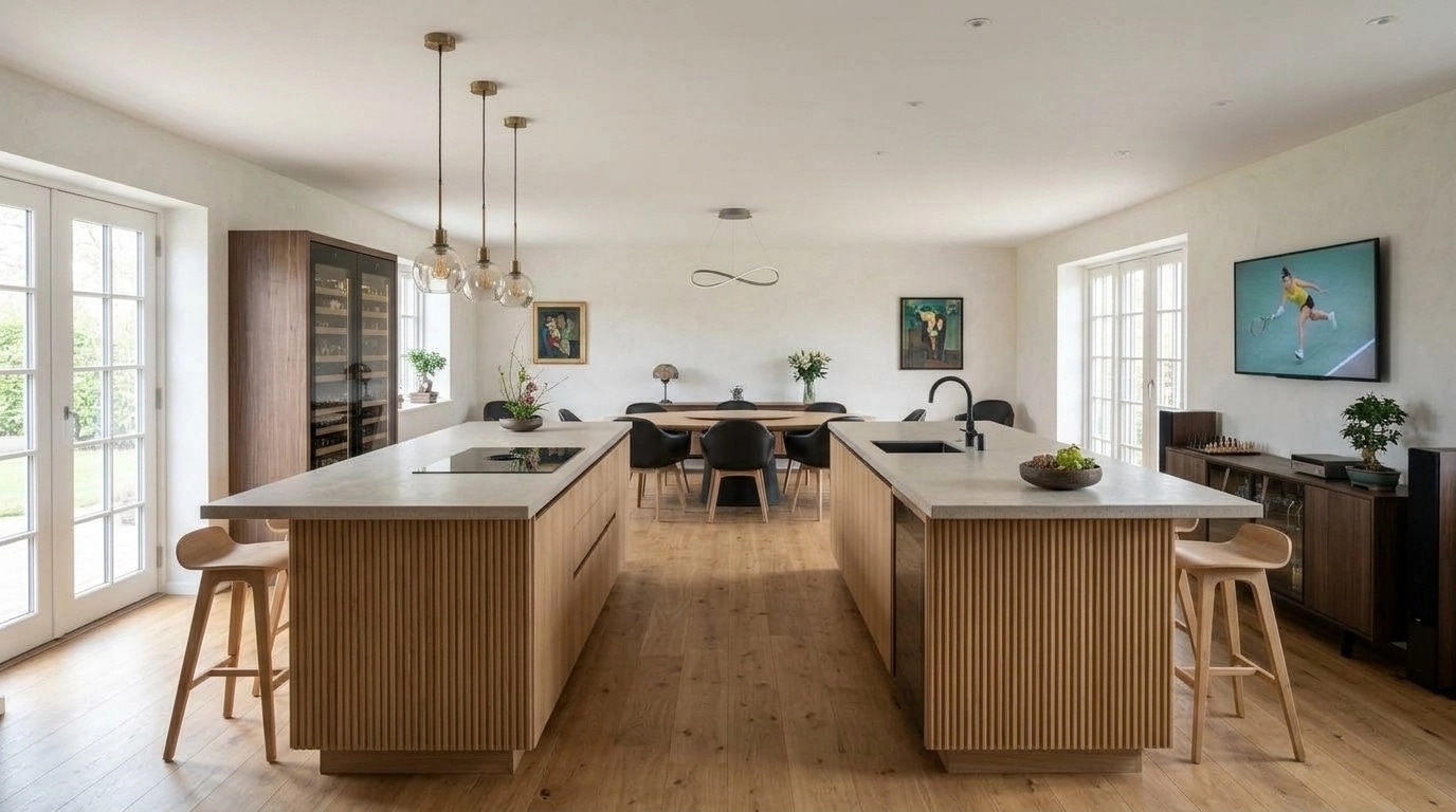 Kitchen interior in Japandi style — photo by GenRoom AI