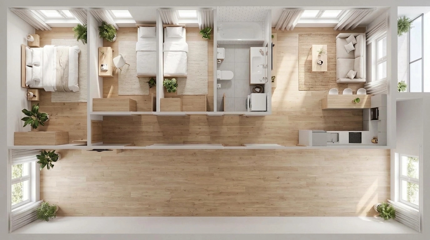 Interior design in Scandinavian style — Living Room by GenRoom AI