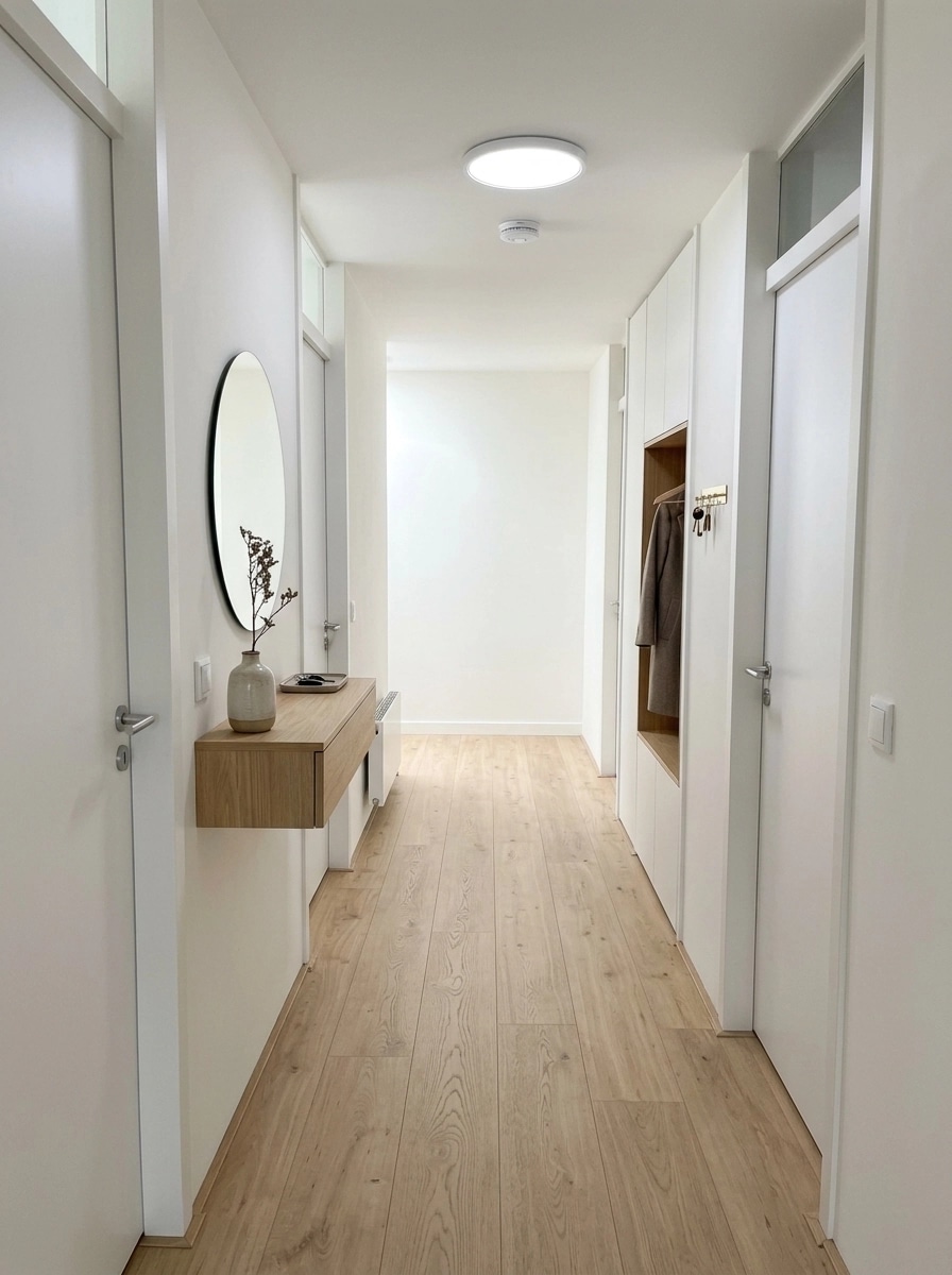 Hallway interior in Minimalism style — photo by GenRoom AI