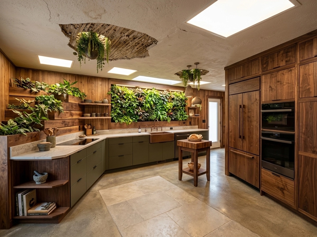 Biophilic Kitchen design — interior photo by GenRoom AI
