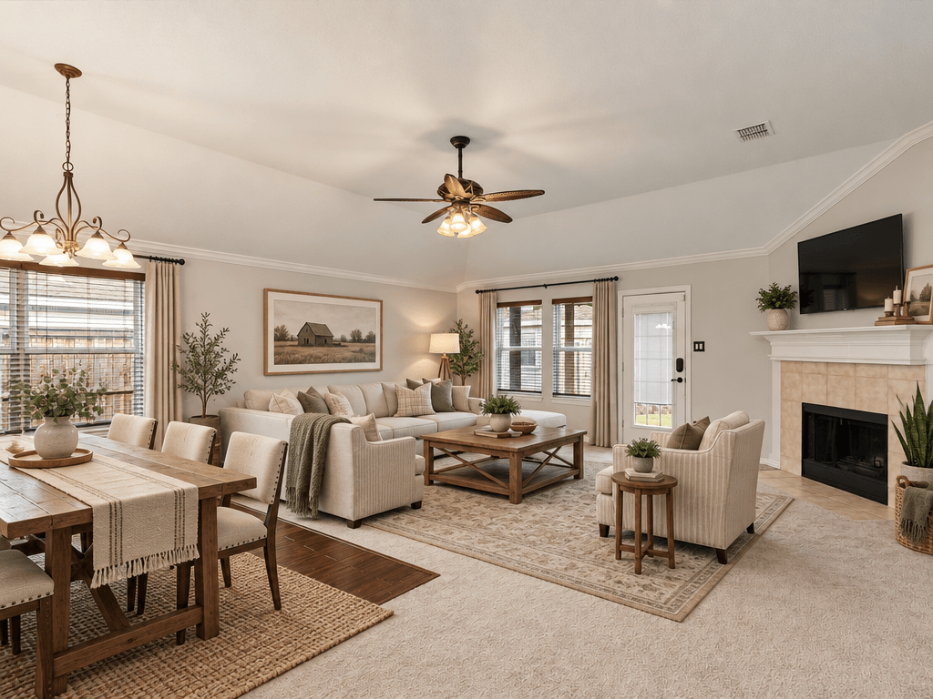 Interior design in Modern Farmhouse style — Living Room by GenRoom AI
