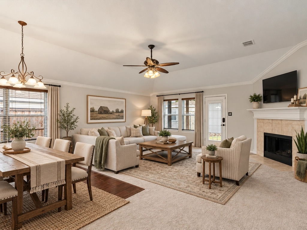 Modern Farmhouse Living Room design — interior photo by GenRoom AI