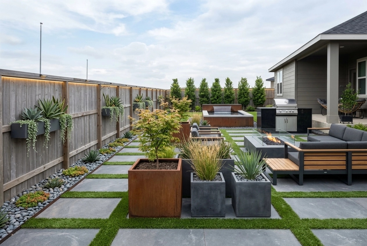 Landscape design in Contemporary Yard style — Yard by GenRoom AI