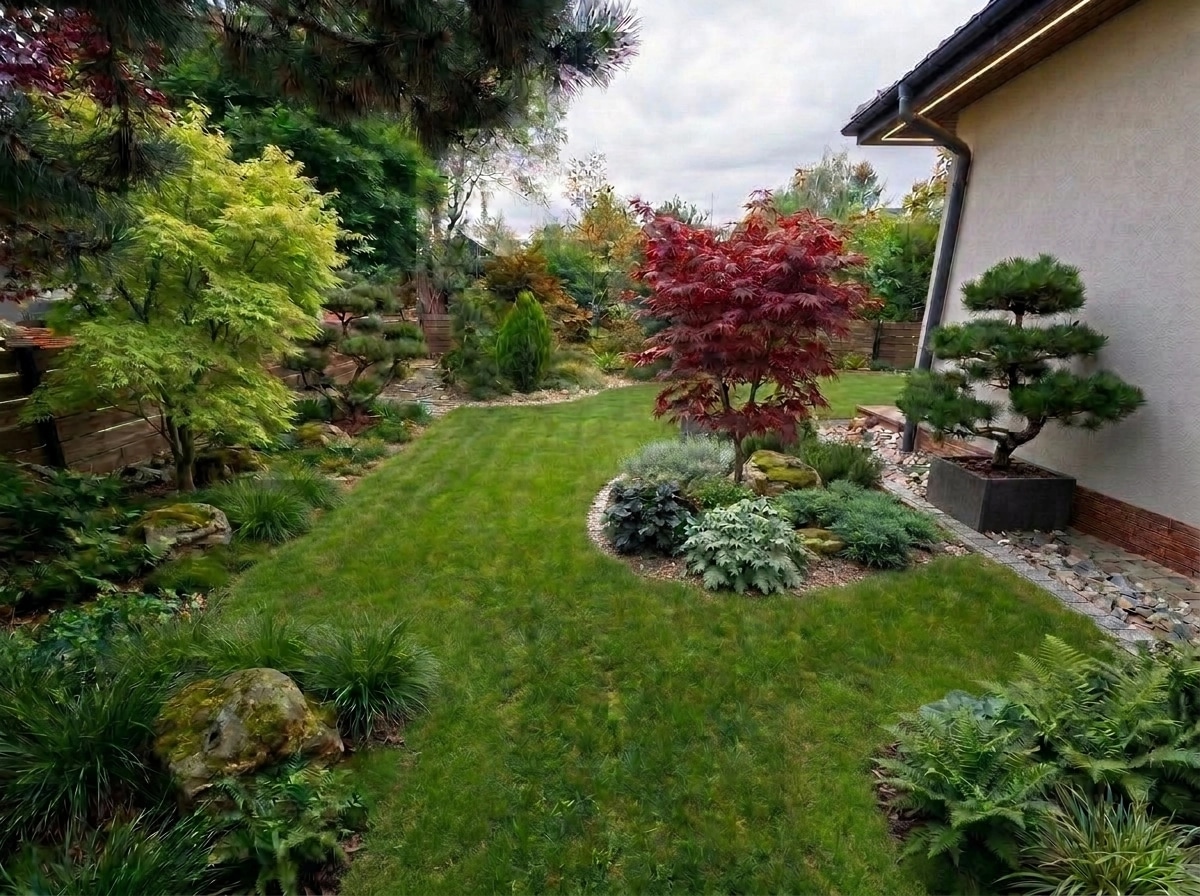 Landscape design in Scandinavian Garden style — Yard by GenRoom AI