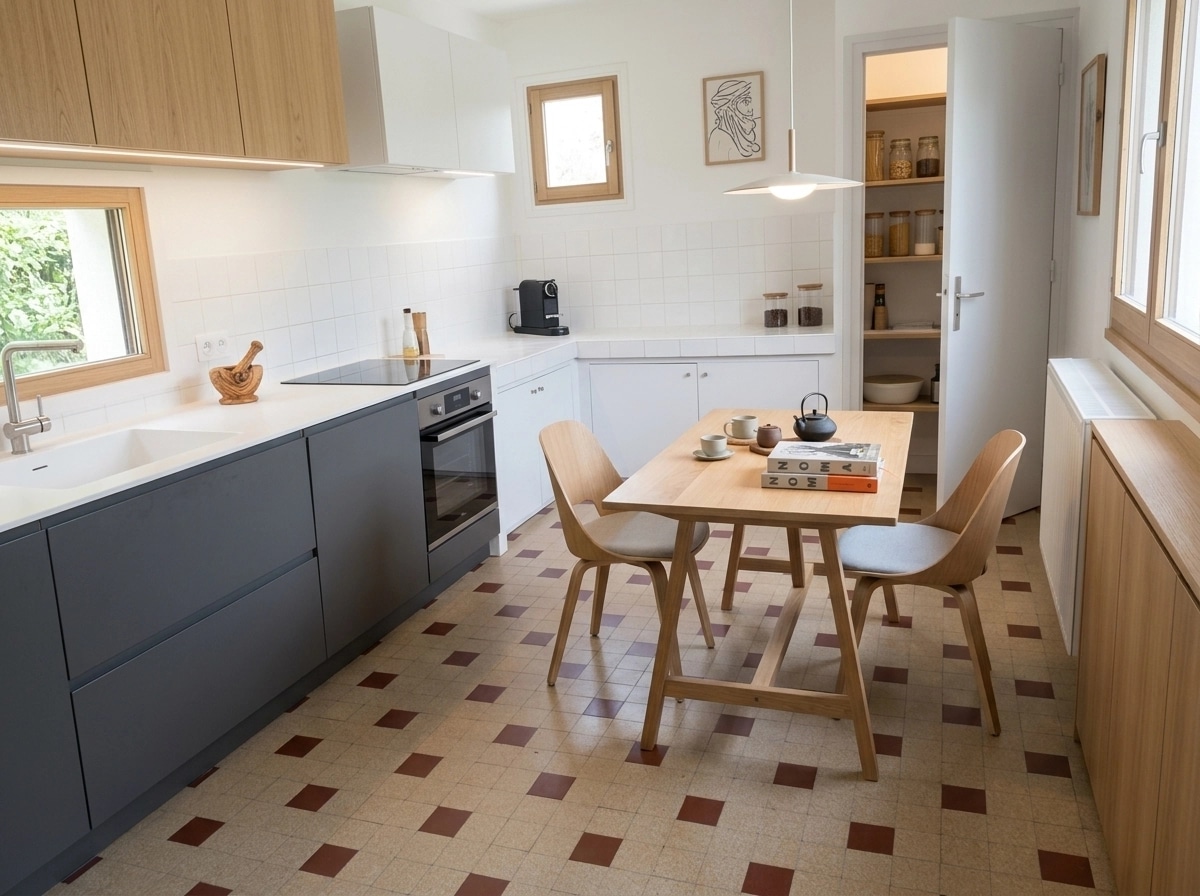 Kitchen interior in Scandinavian style — photo by GenRoom AI