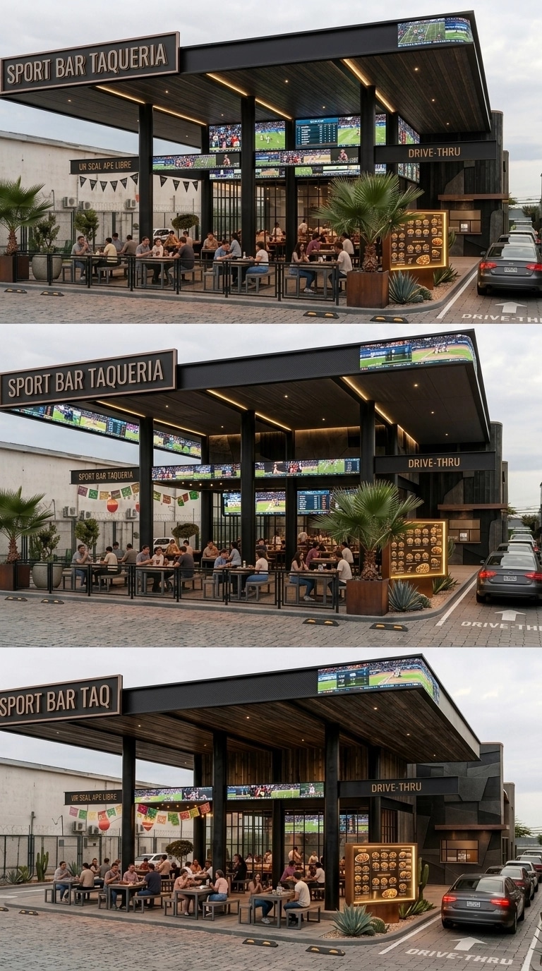 Facade design in Blacktec Facade style — Facade by GenRoom AI