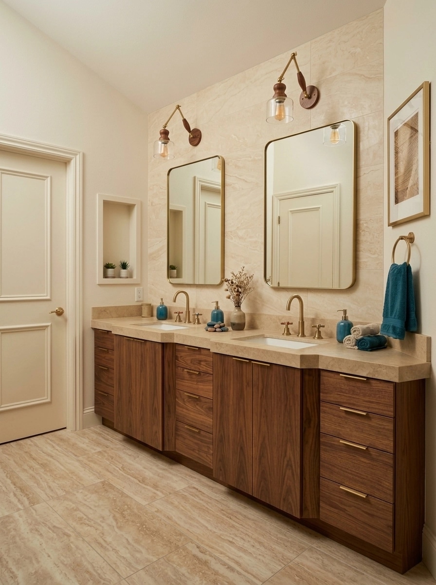 Bathroom interior in Modern Farmhouse style — photo by GenRoom AI