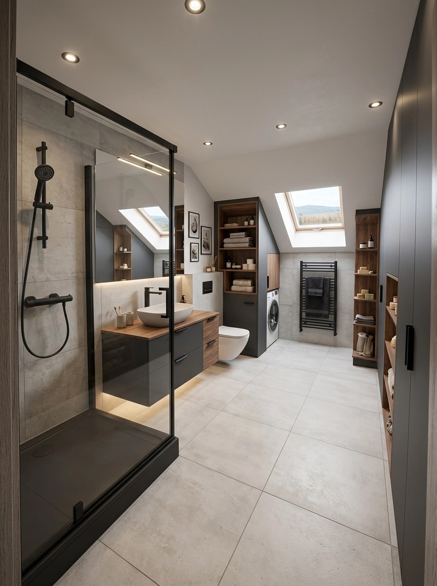 Bathroom interior in Contemporary style — photo by GenRoom AI