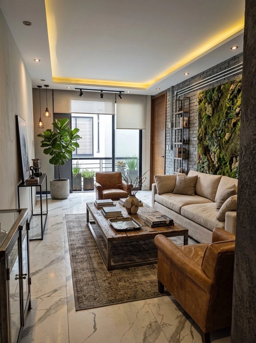 Interior design in Loft / Industrial style — Living Room by GenRoom AI