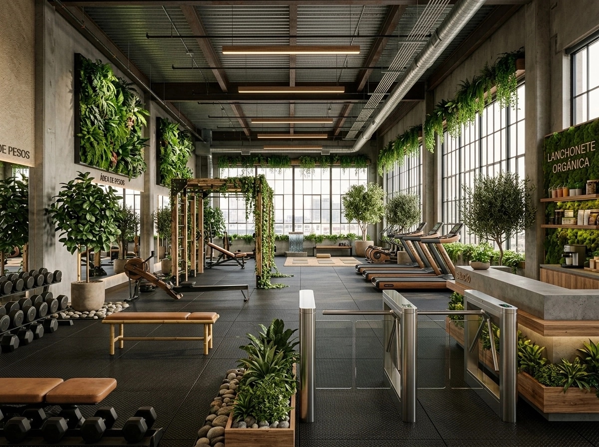 Interior design in Biophilic style — gym by GenRoom AI