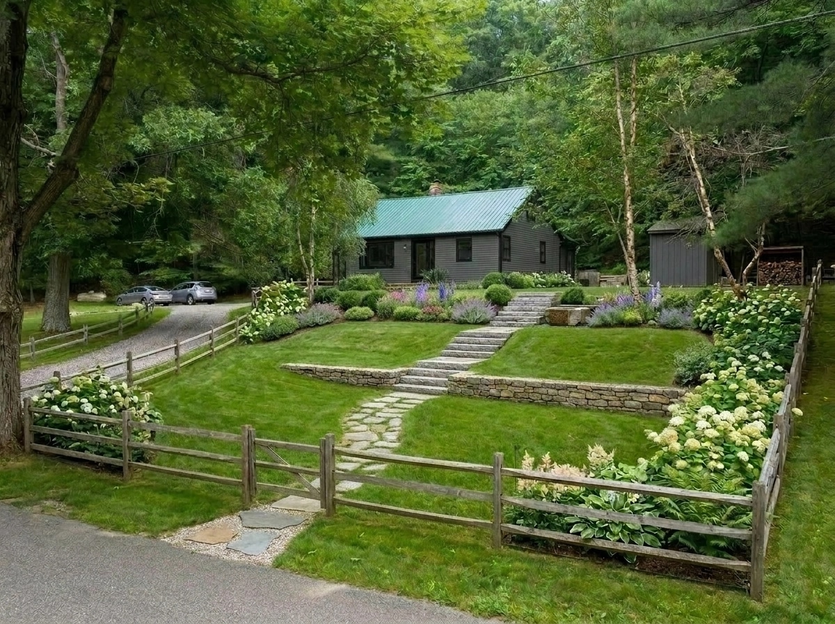Landscape design in Scandinavian Garden style — Yard by GenRoom AI