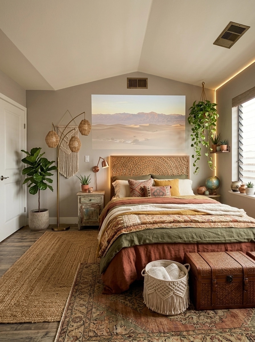 Bohemian Bedroom design — interior photo by GenRoom AI