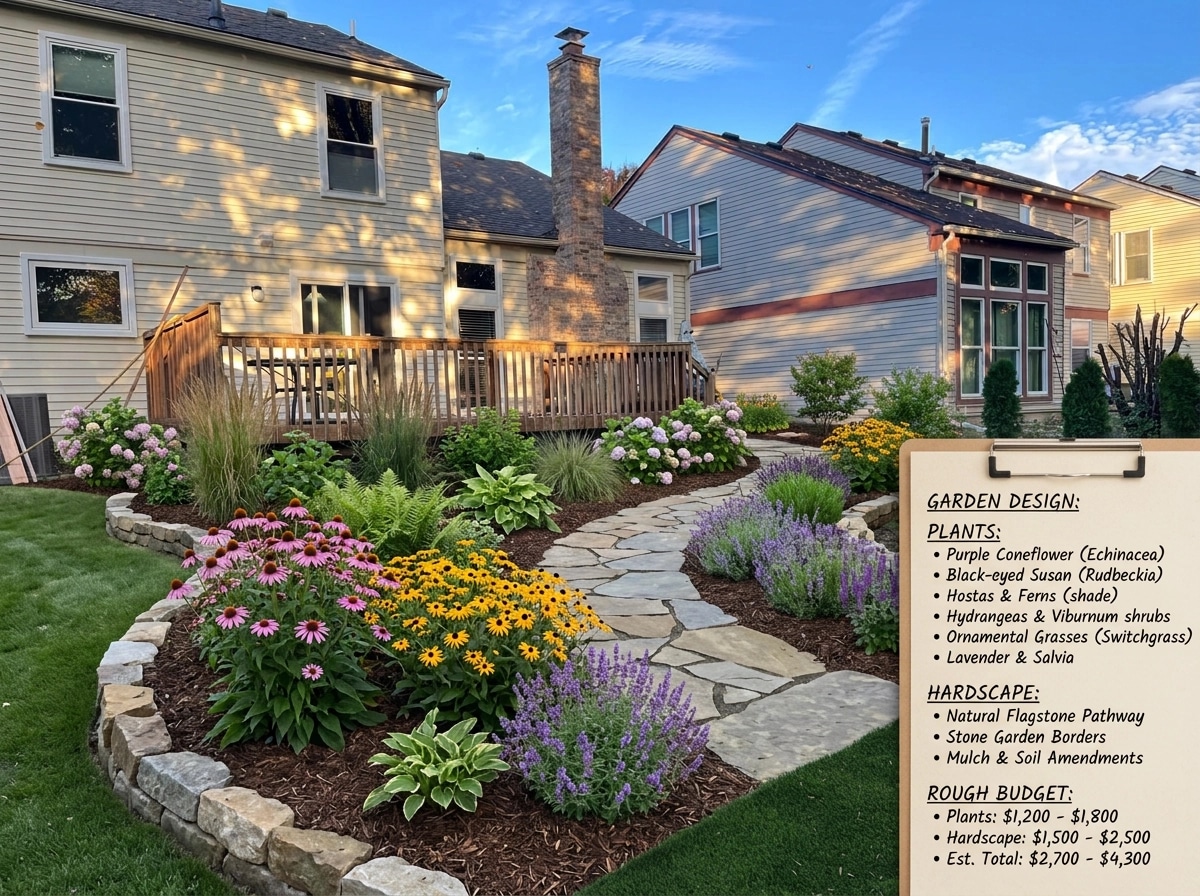 Landscape design in Eco Natural Garden style — Yard by GenRoom AI