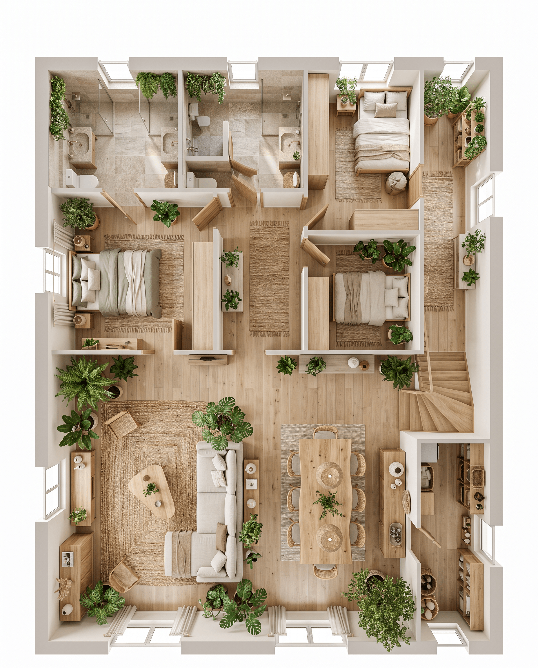 Interior design in Biophilic style — Living Room by GenRoom AI