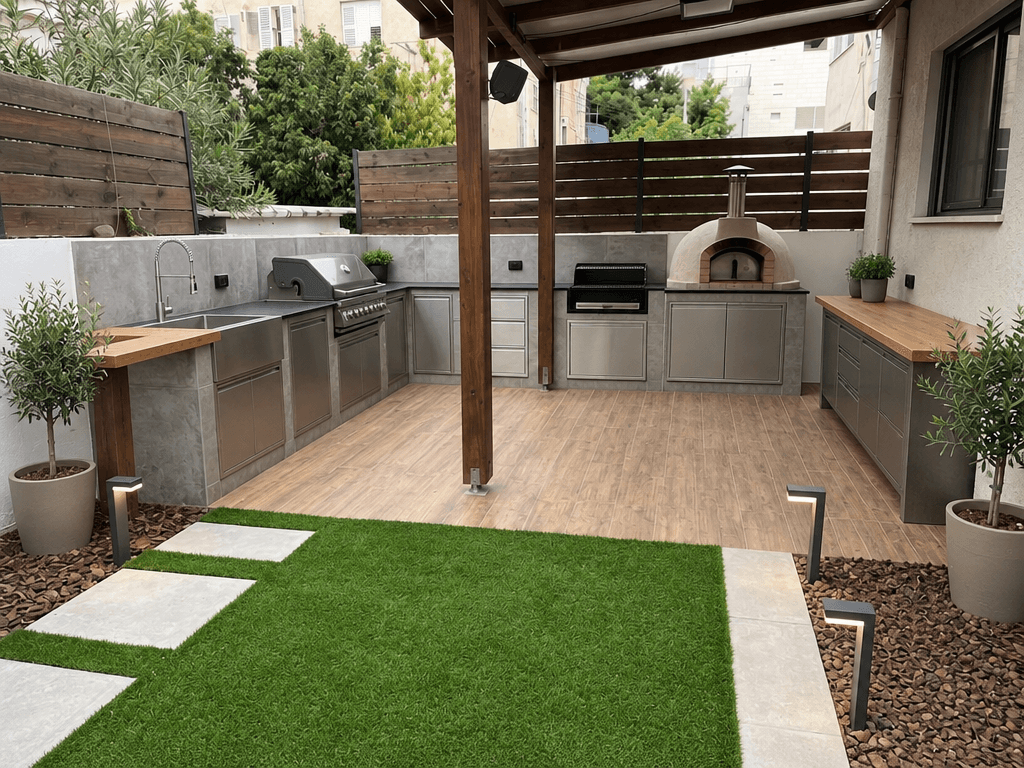 تصميم المناظر الطبيعية بنمط Contemporary Yard — الحديقة من GenRoom AI