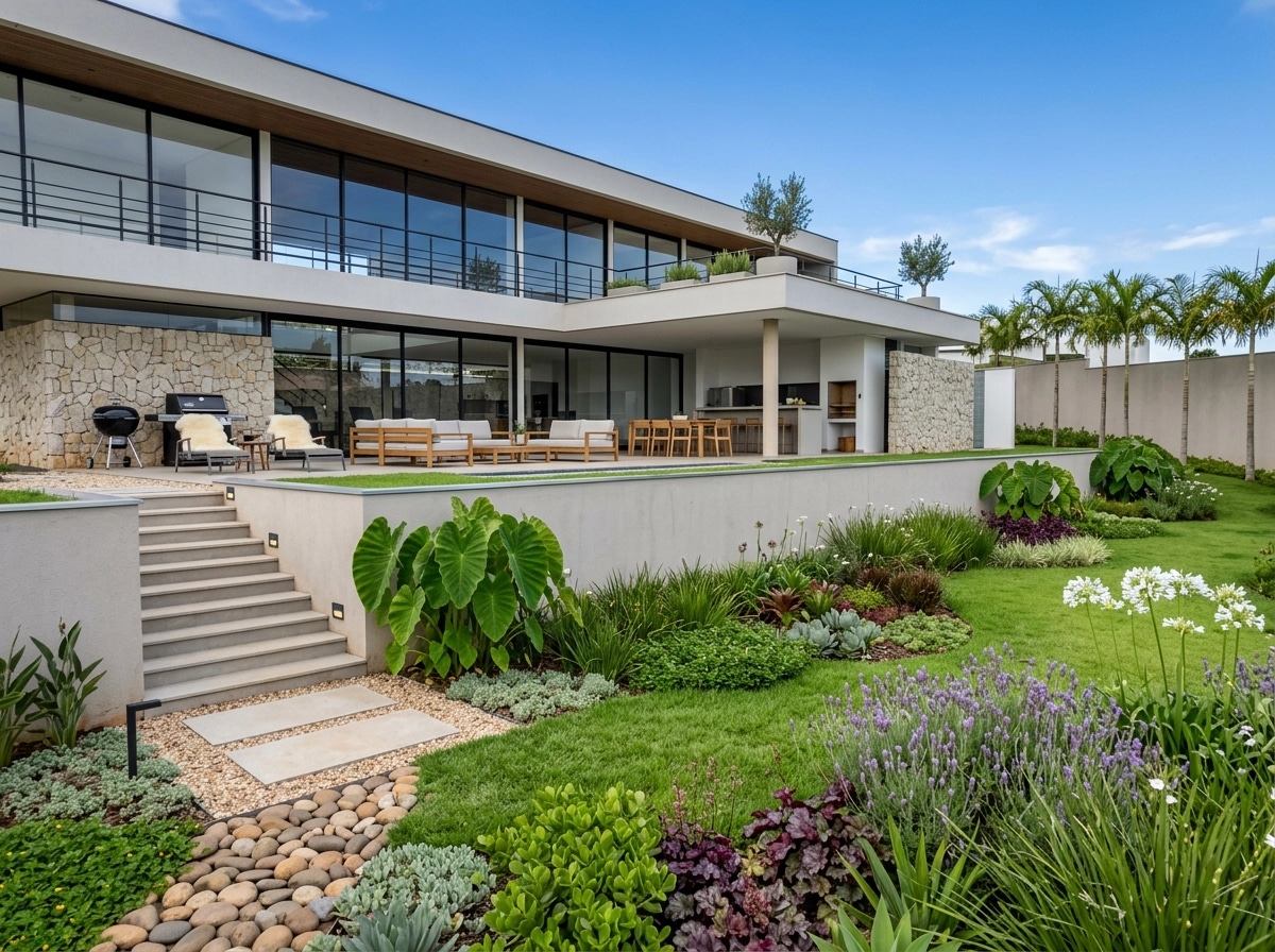 Landscape design in Scandinavian Garden style — Yard by GenRoom AI