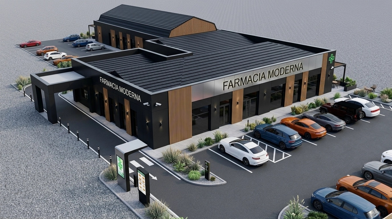 Facade design in Blacktec Facade style — Facade by GenRoom AI