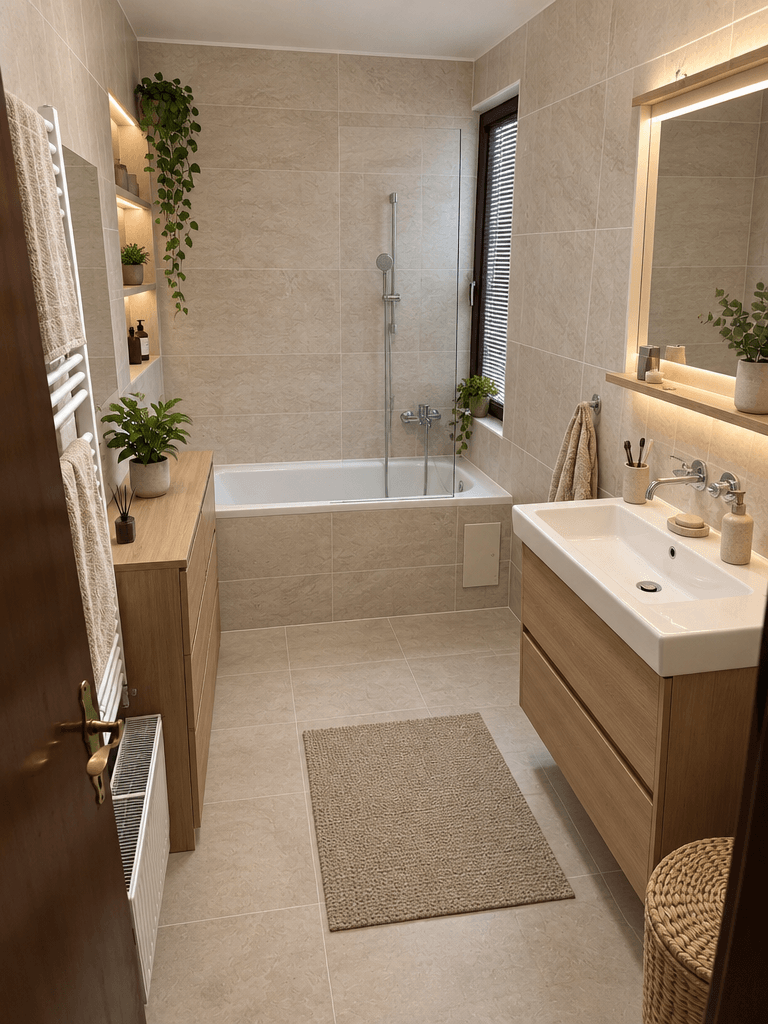 Bathroom interior in Minimalism style — photo by GenRoom AI
