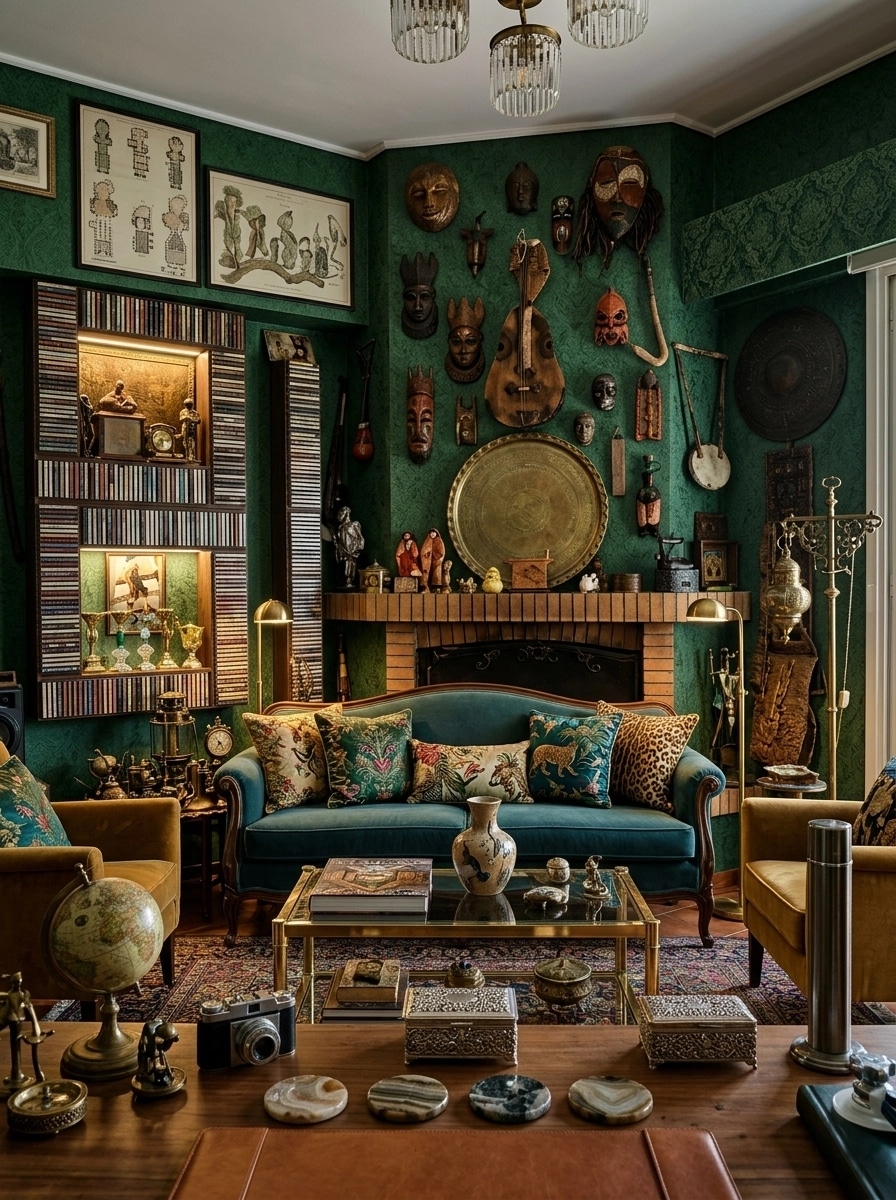 Maximalist Living Room design — interior photo by GenRoom AI