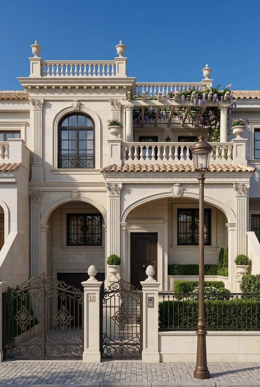 Neoclassic Facade Fachada design — facade photo by GenRoom AI