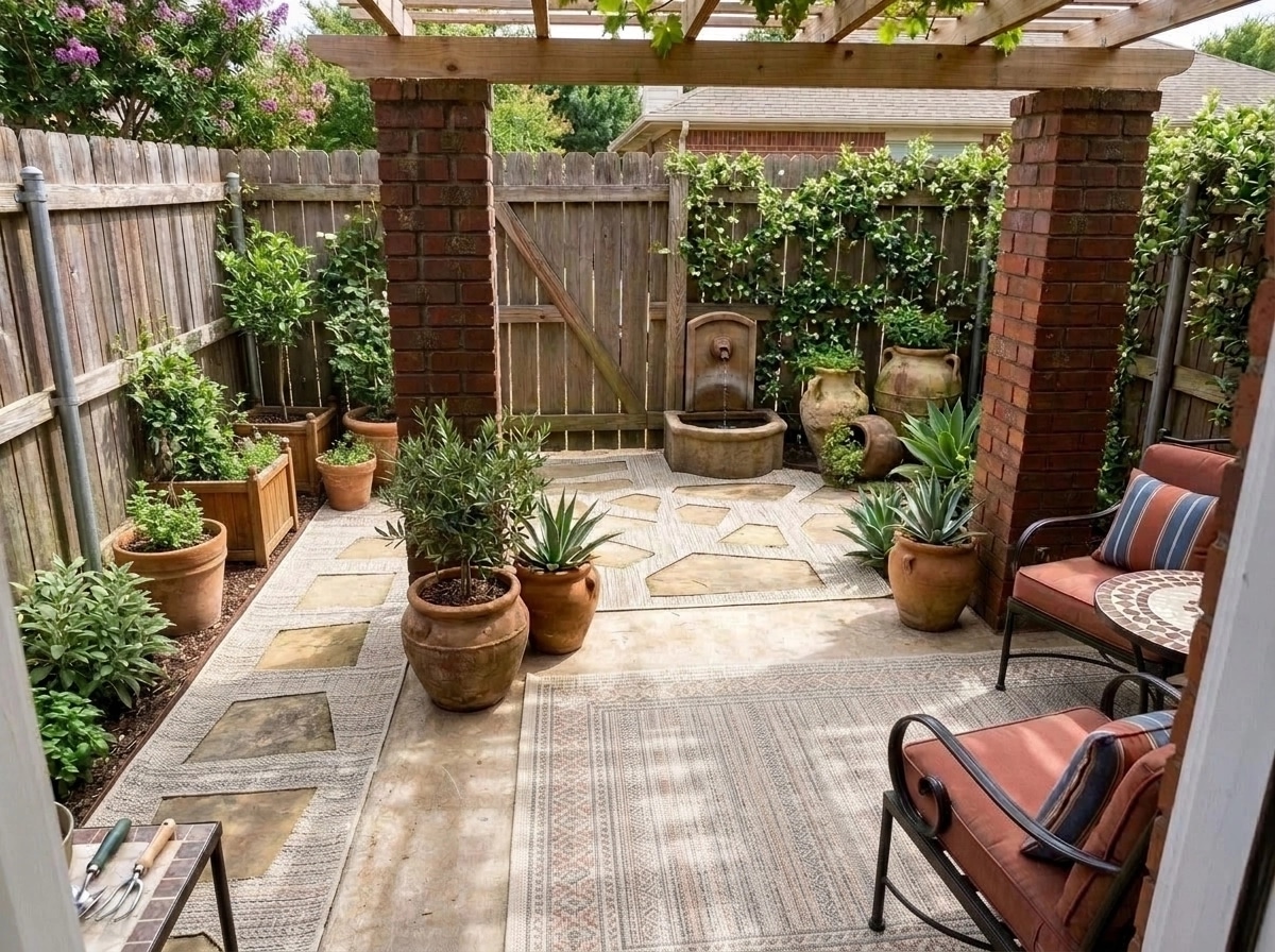 Landscape design in Mediterranean Yard style — Yard by GenRoom AI