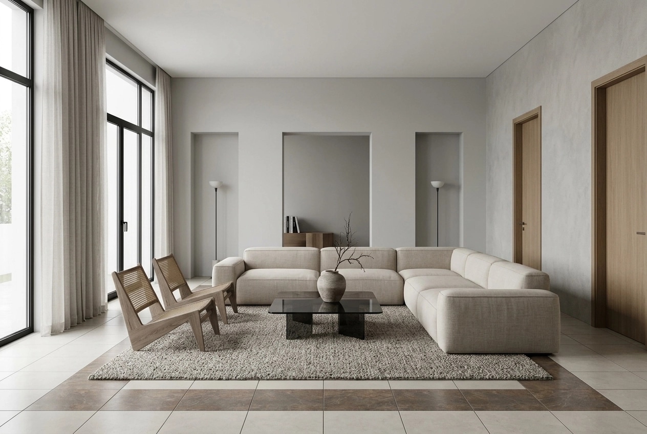 Minimalism Living Room design — interior photo by GenRoom AI