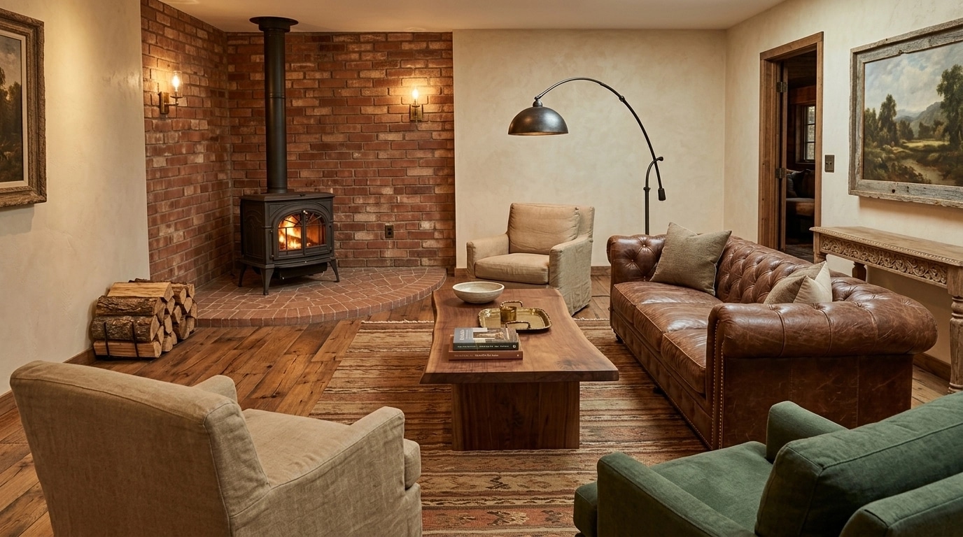 Interior design in Rustic style — Living Room by GenRoom AI