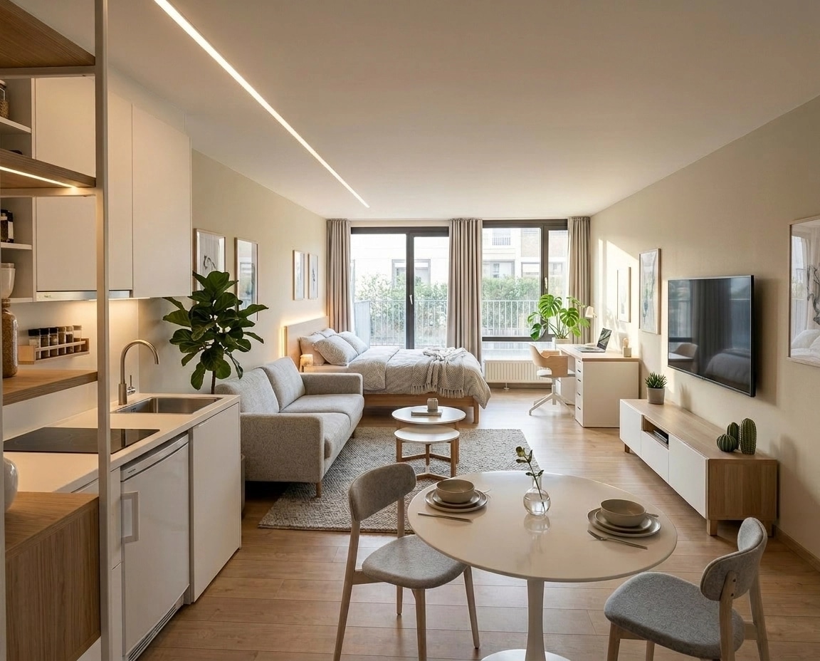 Interior design in Scandinavian style — studio by GenRoom AI