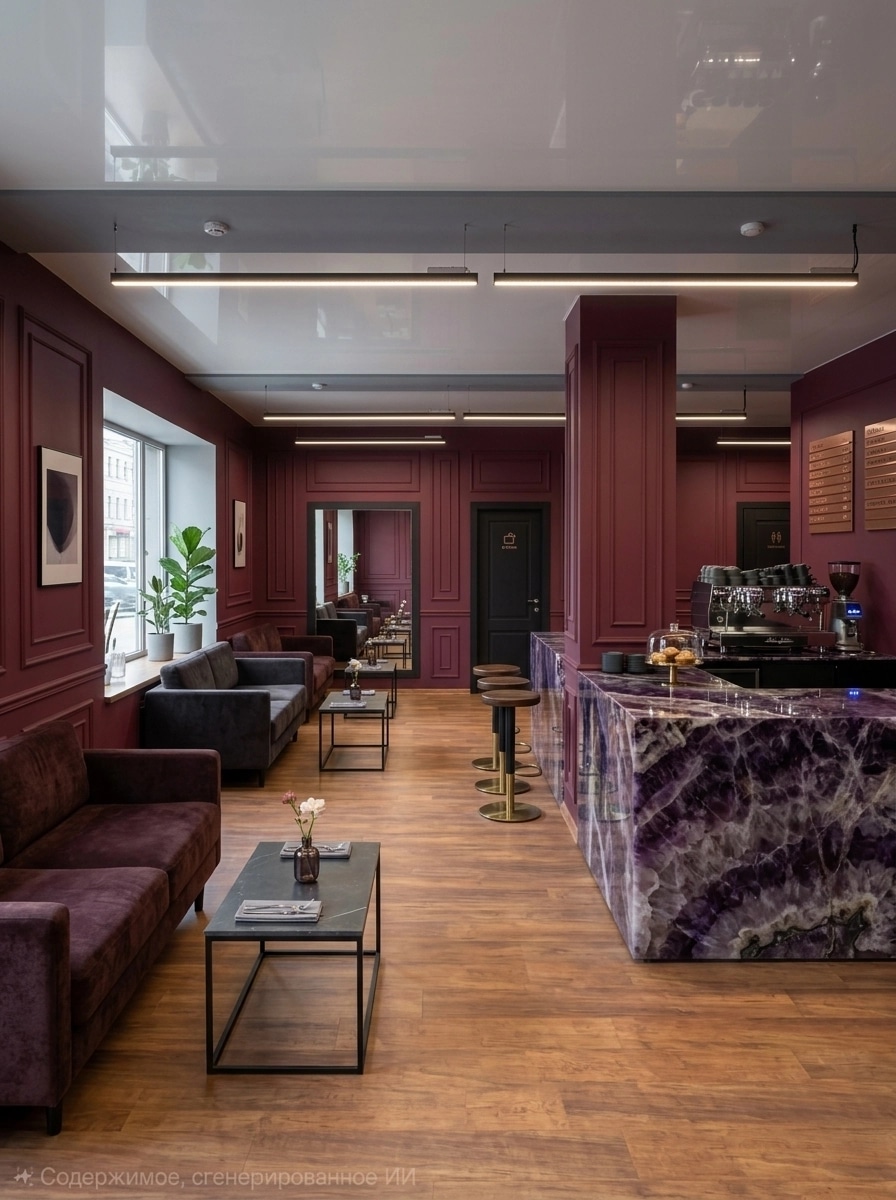 Interior design in Minimalism style — cafe by GenRoom AI